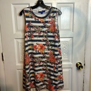 Cute & Versatile Apt.9 Sleeveless Floral Striped Dress Size Small